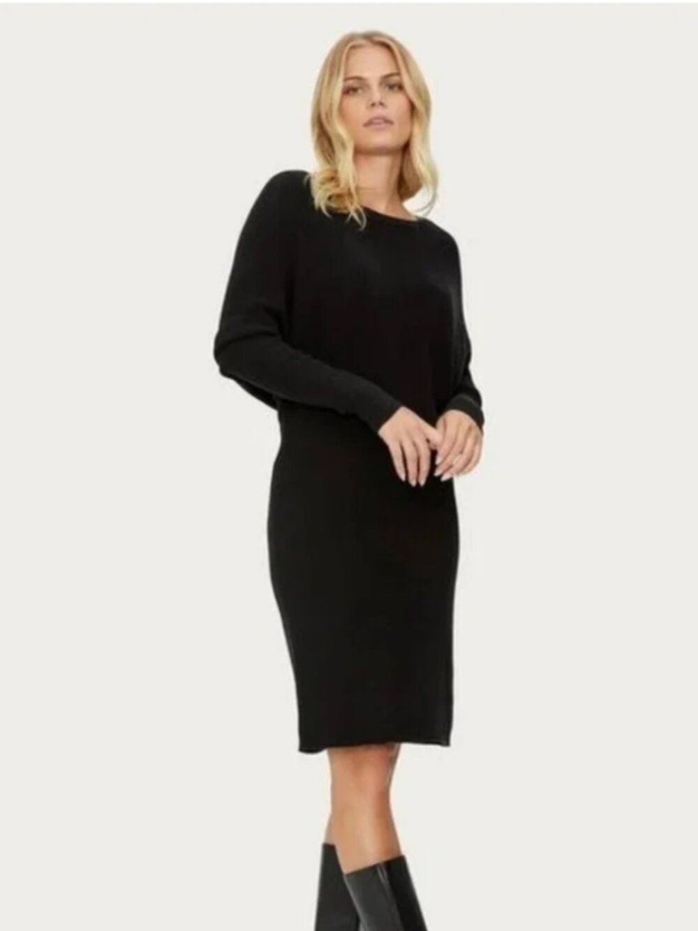 Michael Stars Heather Dolman Tahoe Jersey Dress — Black — Size XS